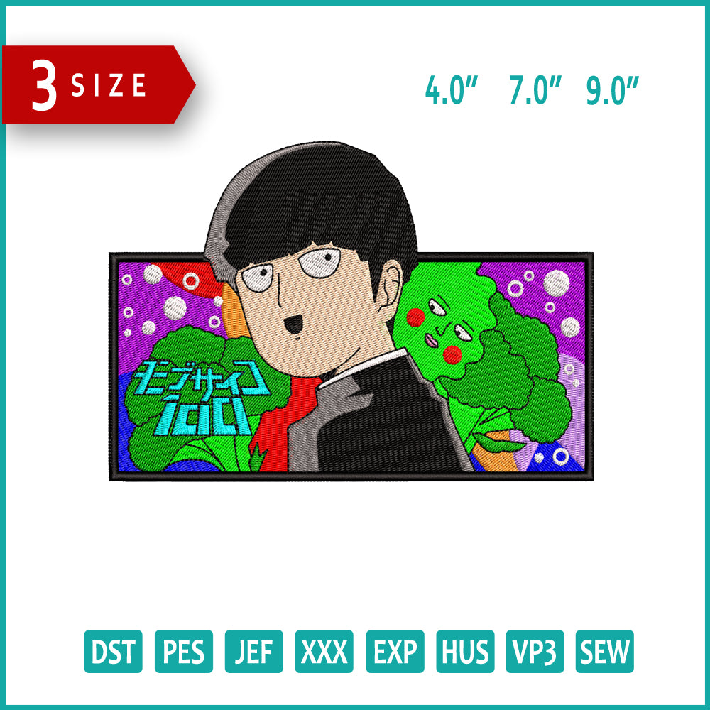 Mob Psycho 100 v4 Embroidery Design Files - 3 Size's