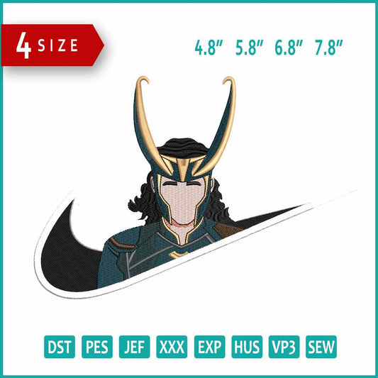 Loki Swoosh Embroidery Design Files - 4 Size's