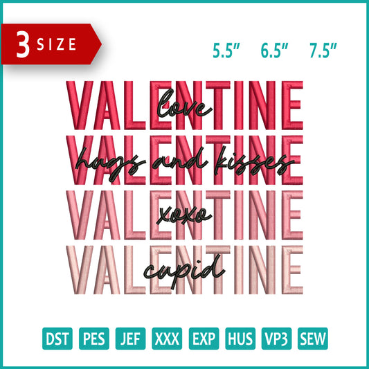 Valentine Cupid Embroidery Design Files - 3 Size's