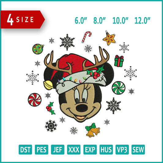 Mickey Mouse Christmas Stuff Embroidery Design Files - 4 Size's