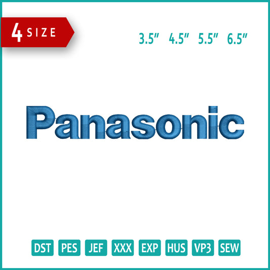 Panasonic Logo Embroidery Design Files - 4 Size's