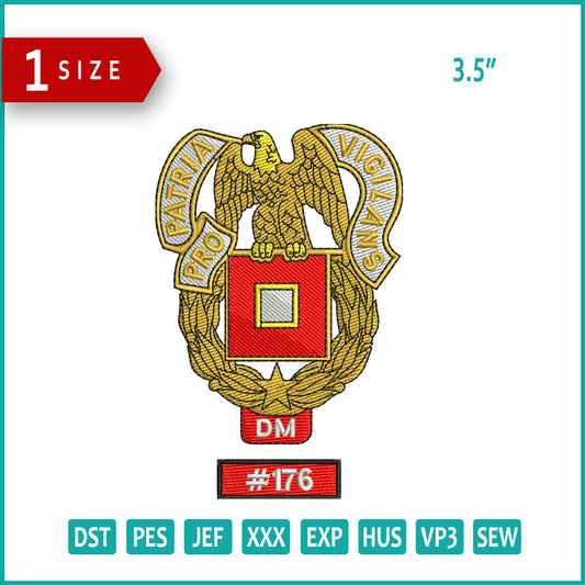 US Army Division Embroidery Design Files - 1 Size