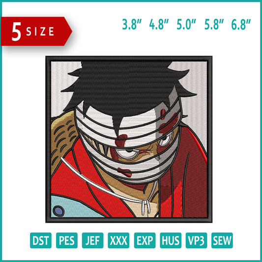 Monkey D Luffy v5 Embroidery Design Files - 5 Size's
