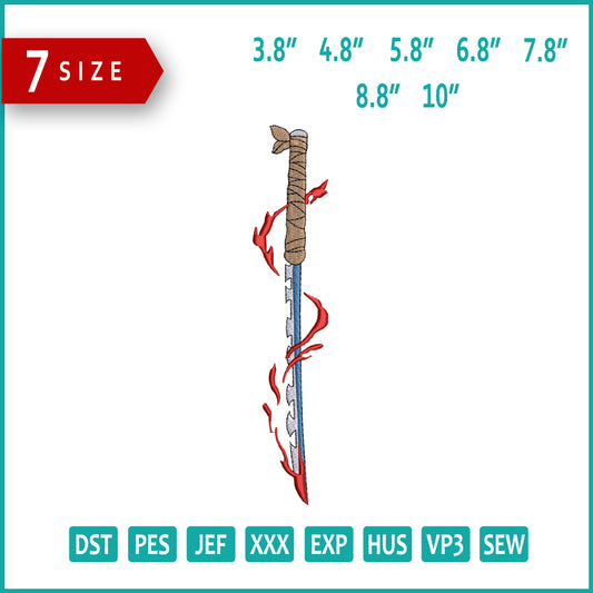 Inosuke Sword Embroidery Design Files - 7 Size's