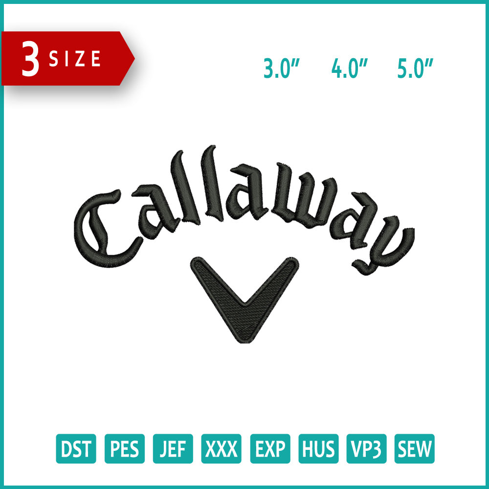 Callaway Logo Embroidery Design Files - 3 Size's