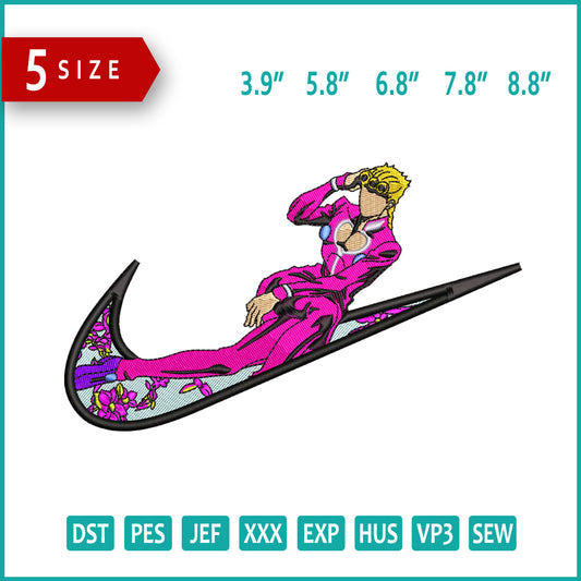 Giorno Giovanna Swoosh Embroidery Design Files - 5 Sizes
