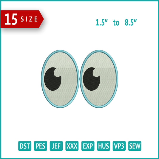 Eyes Emoji Embroidery Design Files - 15 Size's