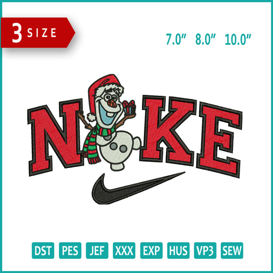 Nike Olaf v2 Embroidery Design Files - 3 Size's