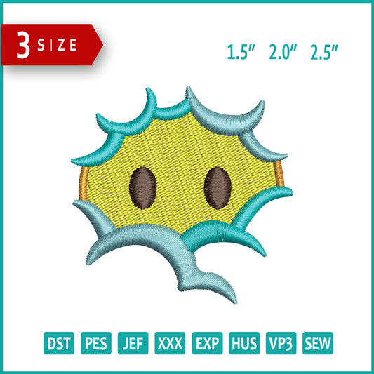 Face in Clouds Emoji Embroidery Design Files - 3 Size's