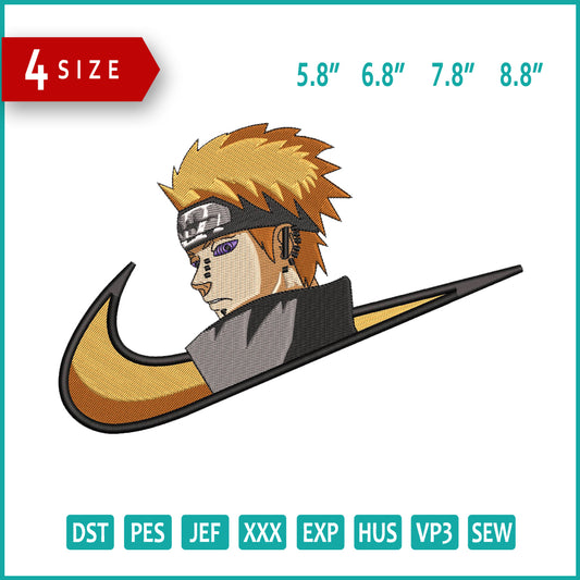 Naruto Uzumaki Swoosh v3 Embroidery Design Files - 3 Sizes