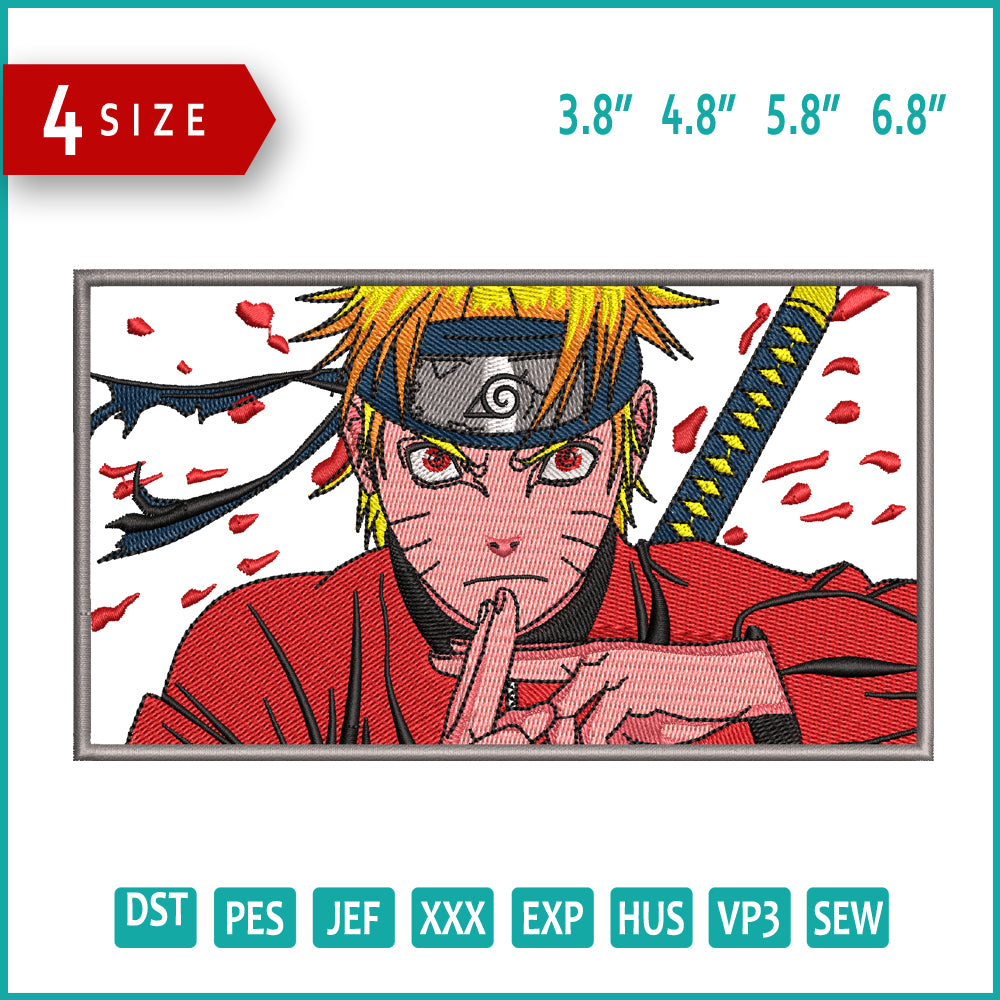 Naruto Uzumaki v3 Embroidery Design Files - 4 Sizes