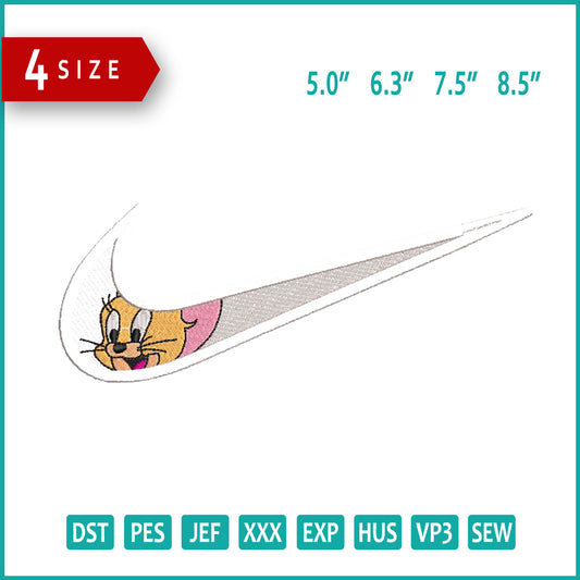 Jerry Swoosh Embroidery Design Files - 4 Size's