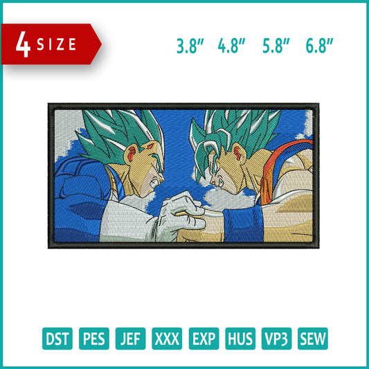Goku x Vegeta Embroidery Design Files - 4 Sizes