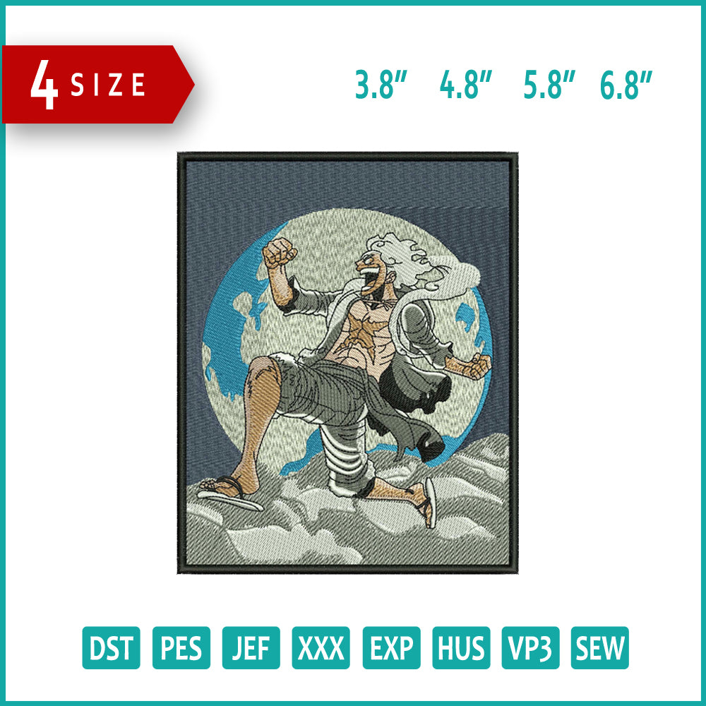 Monkey D Luffy v15 Embroidery Design Files - 4 Size's