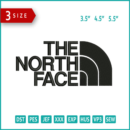 The North Face Logo Embroidery Design Files - 3 Size's