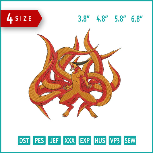 Kurama Embroidery Design Files - 4 Size's