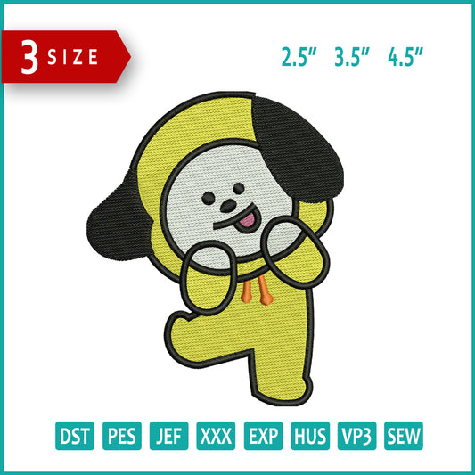 Chimmy jimin Embroidery Design Files - 3 Size's