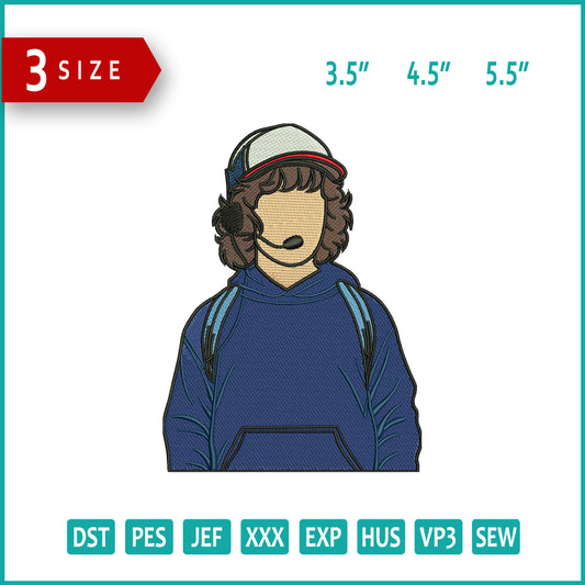 Dustin Henderson Embroidery Design Files - 3 Size's