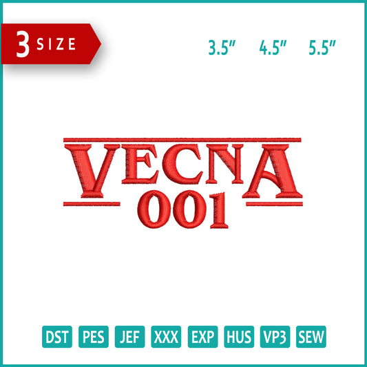 Vecna 001 Logo Embroidery Design Files - 3 Size's