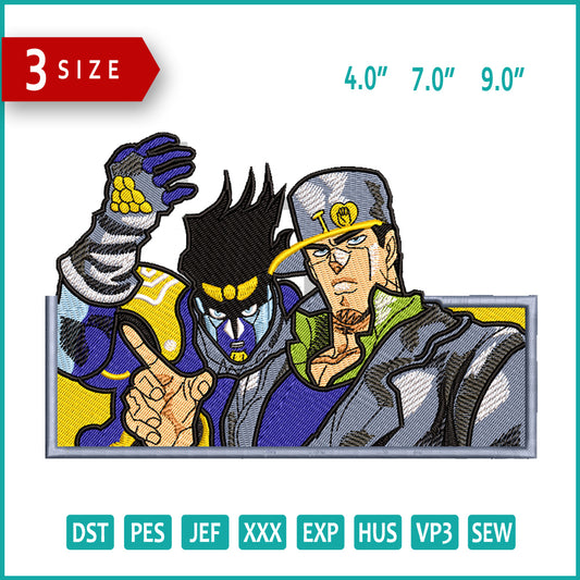 Jotaro Kujo Embroidery Design Files - 3 Sizes