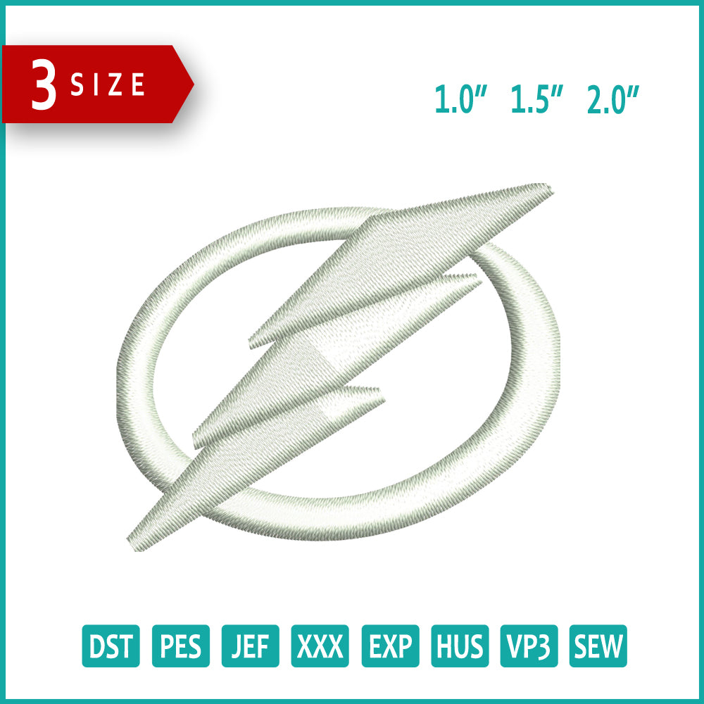 Volt Embroidery Design Files - 3 Size's