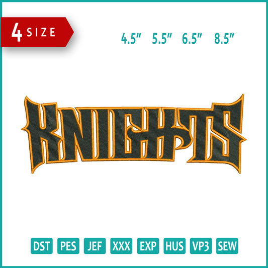 Knights Embroidery Design Files - 3 Size's