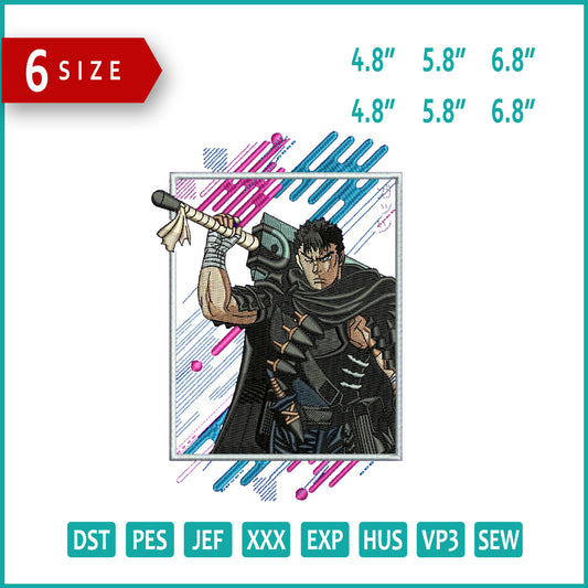 Guts Berserk Embroidery Design Files - 6 Sizes