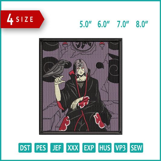Itachi Uchiha v3 Embroidery Design Files - 4 Size's