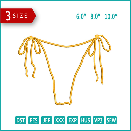 Thong Embroidery Design Files - 3 Size's
