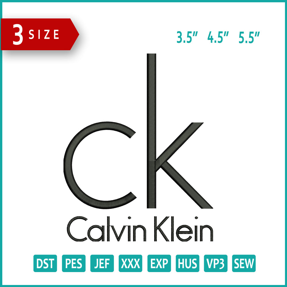 Calvin Klein Logo Embroidery Design Files - 3 Size's