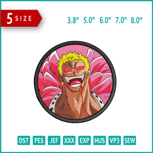 Donquixote Doflamingo Embroidery Design Files - 5 Sizes