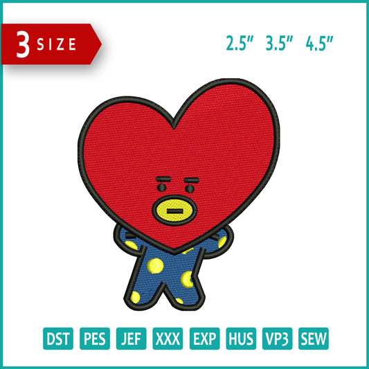 Heart Man Embroidery Design Files - 3 Size's