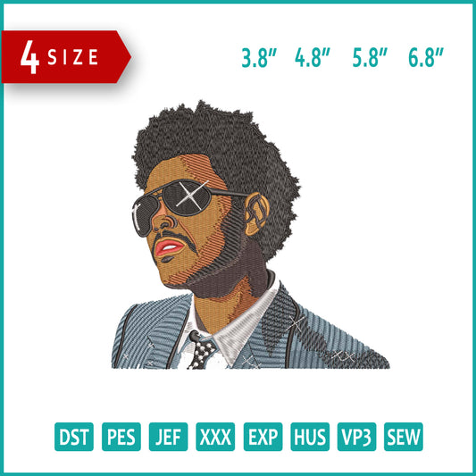 The Weeknd Embroidery Design Files - 4 Size's