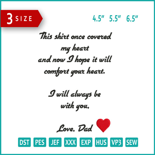 This Shirt Once Covered Embroidery Design Files - 3 Size's