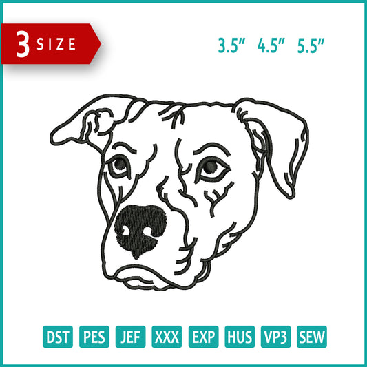 Dog Outline Embroidery Design Files - 3 Size's