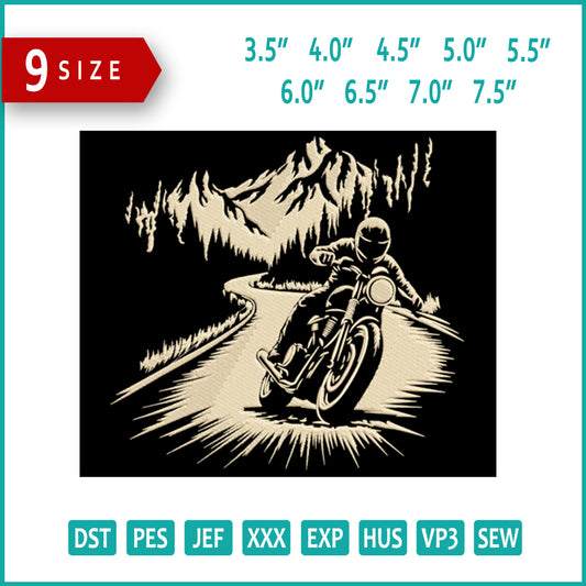 Mountain Bike Thrill Embroidery Design Files - 9 Size's