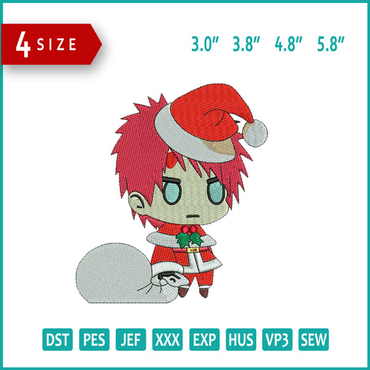 Santa Gaara Embroidery Design Files - 4 Size's