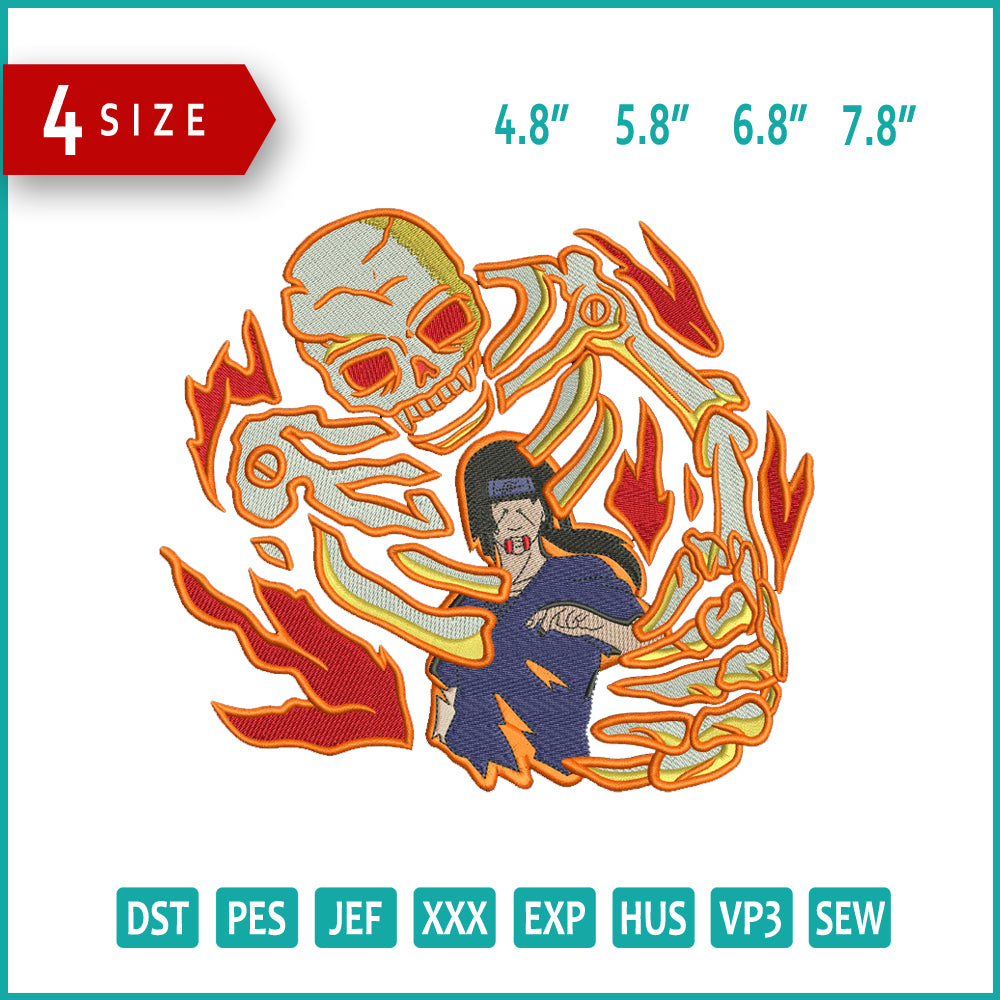Itachi Susanoo Skull Embroidery Design Files - 4 Size's