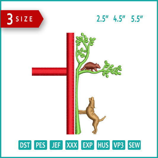 Christianity Tree Embroidery Design Files - 3 Size's