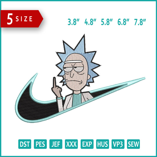 Rick Sanchez Swoosh Embroidery Design Files - 5 Size's
