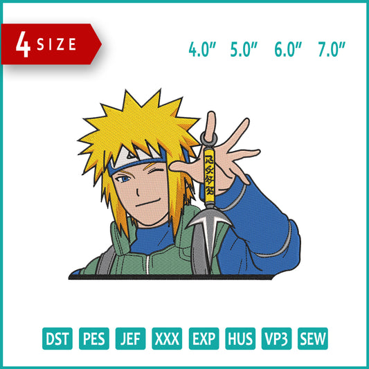 Minato Namikaze Embroidery Design Files - 4 Size's