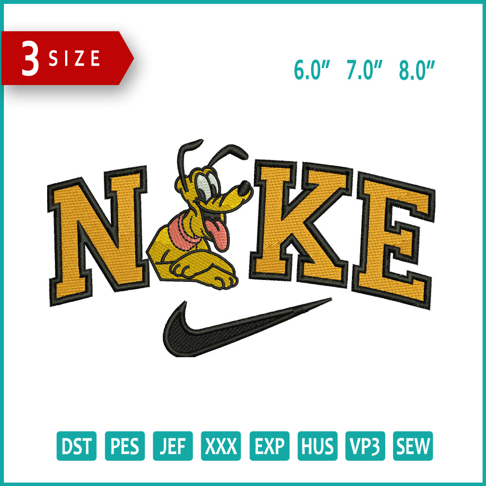 Nike Pluto v10 Embroidery Design Files - 3 Size's