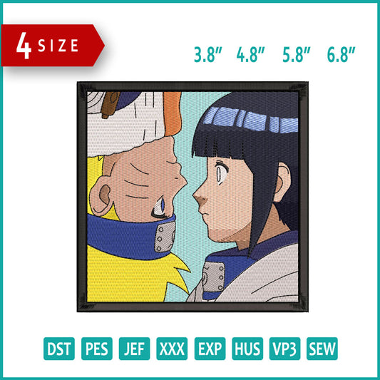 Naruto and Hinata Embroidery Design Files - 4 Size's