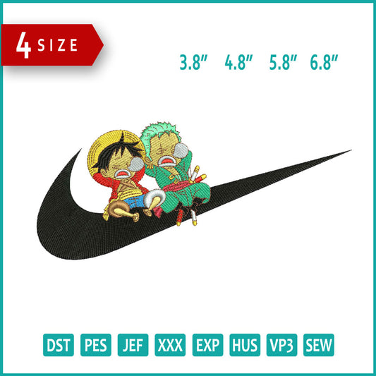 Naruto Zoro Swoosh Embroidery Design Files - 4 Size's