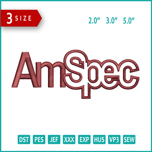AmSpec Embroidery Design Files - 3 Size's