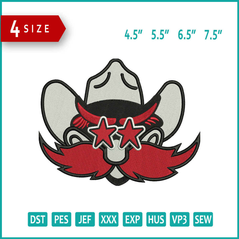Texas Tech Red Raiders Embroidery Design Files - 4 Size's
