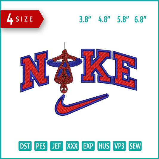 Nike Spider Man v7 Embroidery Design Files - 4 Size's