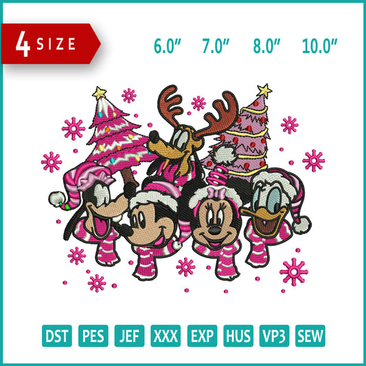 Disney Family Pink Edition Embroidery Design Files - 4 Size's