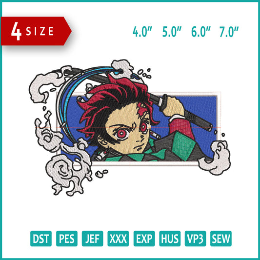 Tanjiro Kamado v8 Embroidery Design Files - 4 Size's