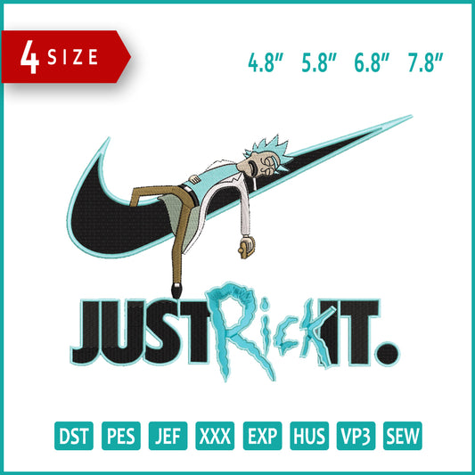 Just Rick It Rick Sanchez Embroidery Design Files - 4 Size's